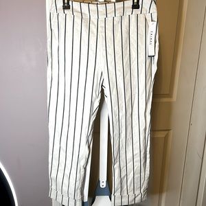 NWT Tribal Flatten It Stretch Ankle Pants. Linen striped. Size 12.